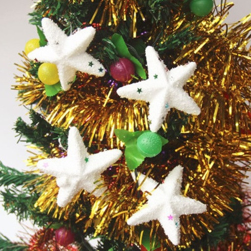 Украшения для елки Звездочки 6 штук 10 см белый Киев - изображение 1