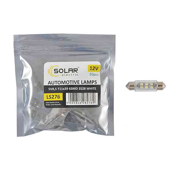 LED автолампа Solar 12V SV8.5 T11x39mm 6smd 3528 white 10шт Київ