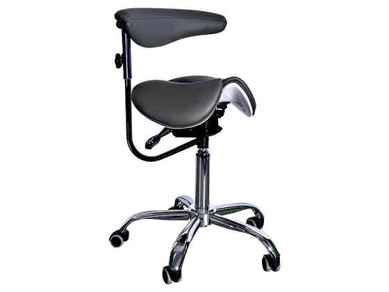 Стілець-сідло для майстра 8016-2, зі спинкою, роздільне сидіння, 3 регулювання Київ