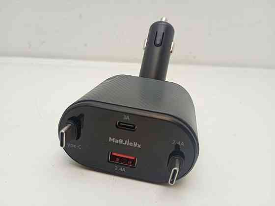 Автомобільна зарядка в прикурювач 80W 4 в 1 Magjieyx CC-02A з висувними кабелями Type C 30W, Type C 20W (товар вживаний) Луцьк