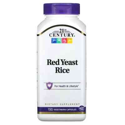 Травы 21st Century Красный дрожжевой рис, Red Yeast Rice, 150 вегетарианских капс (CEN-22908) Винница