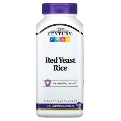 Травы 21st Century Красный дрожжевой рис, Red Yeast Rice, 150 вегетарианских капс (CEN-22908) Винница - изображение 1