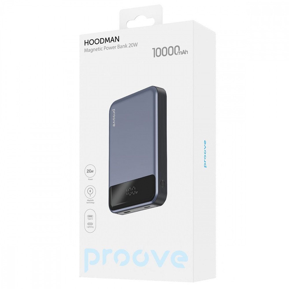 Універсальна мобільна батарея Proove Hoodman Magnetic 20 W 10000 mAh Black (PBH120010001) ( Чорний ) Харків - фото 2
