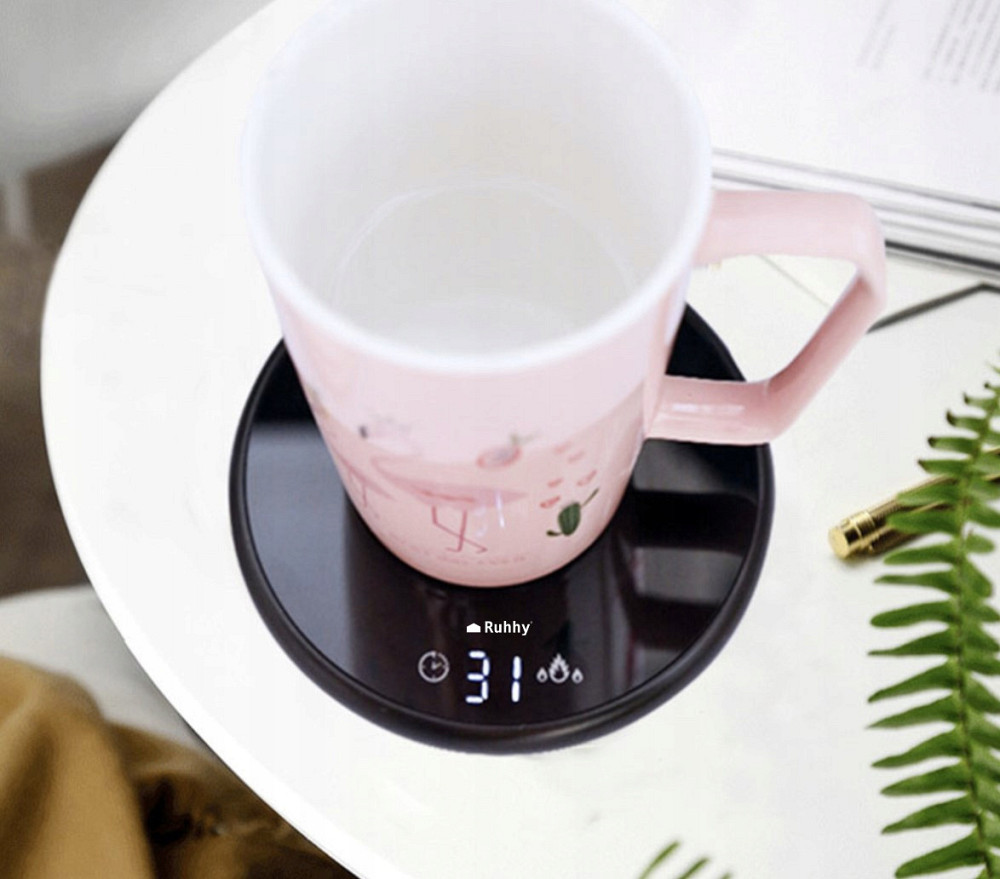 Кружка керамическая 400 мл с электрическим подогревом и ложкой Ruhhy (22125) Black Нововолынск - изображение 10