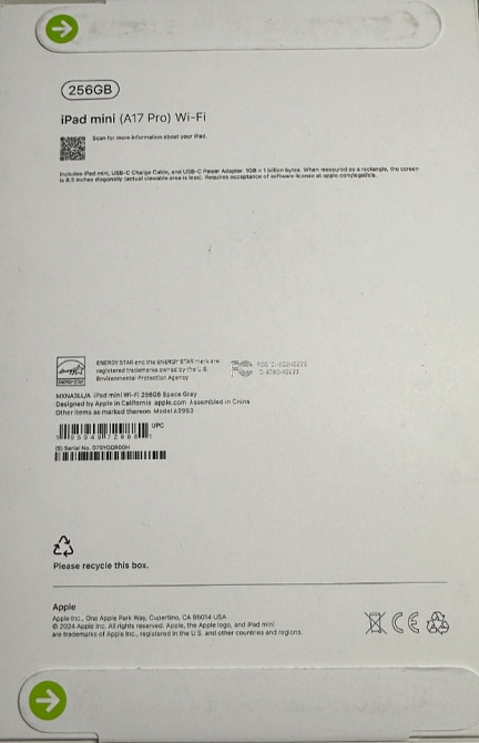 Планшет Apple iPad Mini 7 (2024) A17 Pro 256Gb. Space Gray. Київ - фото 2
