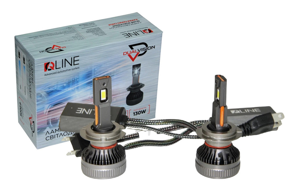 Комплект світлодіодних ламп QLine DualVision H7 (PX26d) 65W Canbus 6000K 24V Харків - фото 1