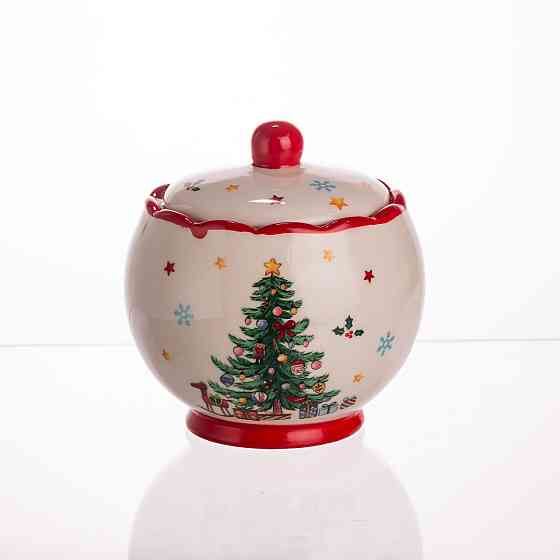 Yiwu Цукорниця порцелянова новорічна New Year 500 (мл) з кришкою CR-1-5 Коломыя
