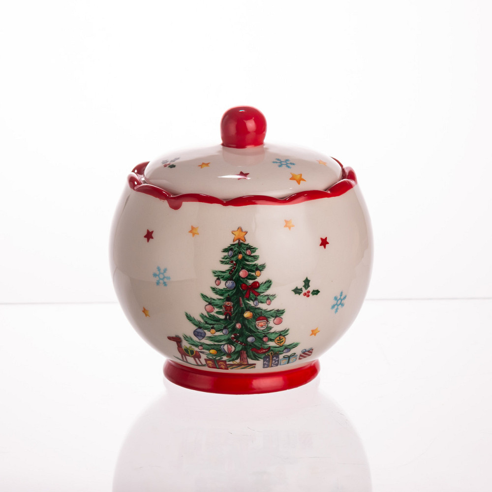 Yiwu Цукорниця порцелянова новорічна New Year 500 (мл) з кришкою CR-1-5 Коломыя - изображение 1