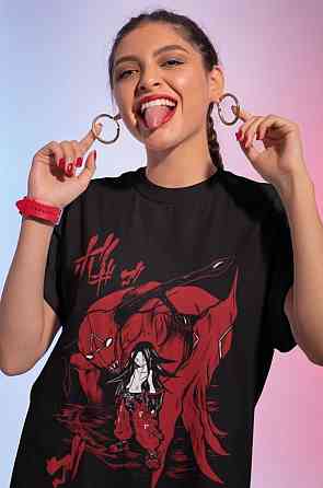 Футболка для хлопчика з аніме принтом Тріангле Хеад Сіленке Хілл оверсайз (зріст від 165 до 180) Чорний AnimeJ1151m Дніпро