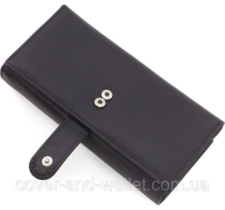 Жіночий бордовий шкіряний гаманець на багато карток Marco Coverna Чорний Київ - фото 3