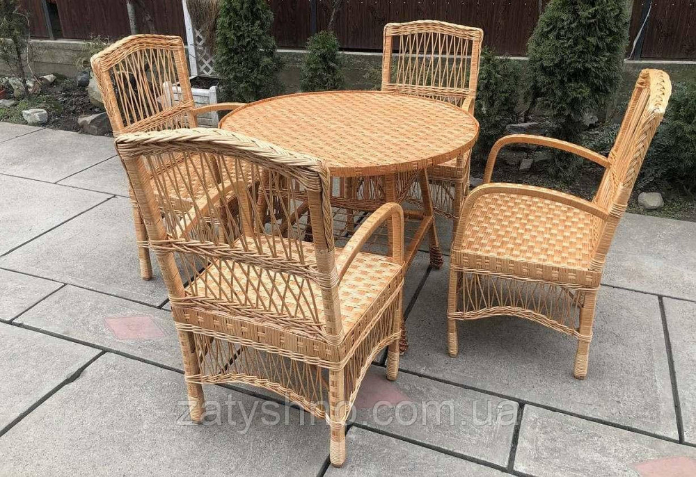 Мебель плетеная со стульями и столом  90 в диаметре Киев - изображение 5