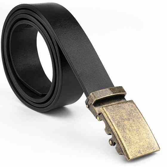 Ремень мужской с пряжкой латунь Черный (Vintage) Киев