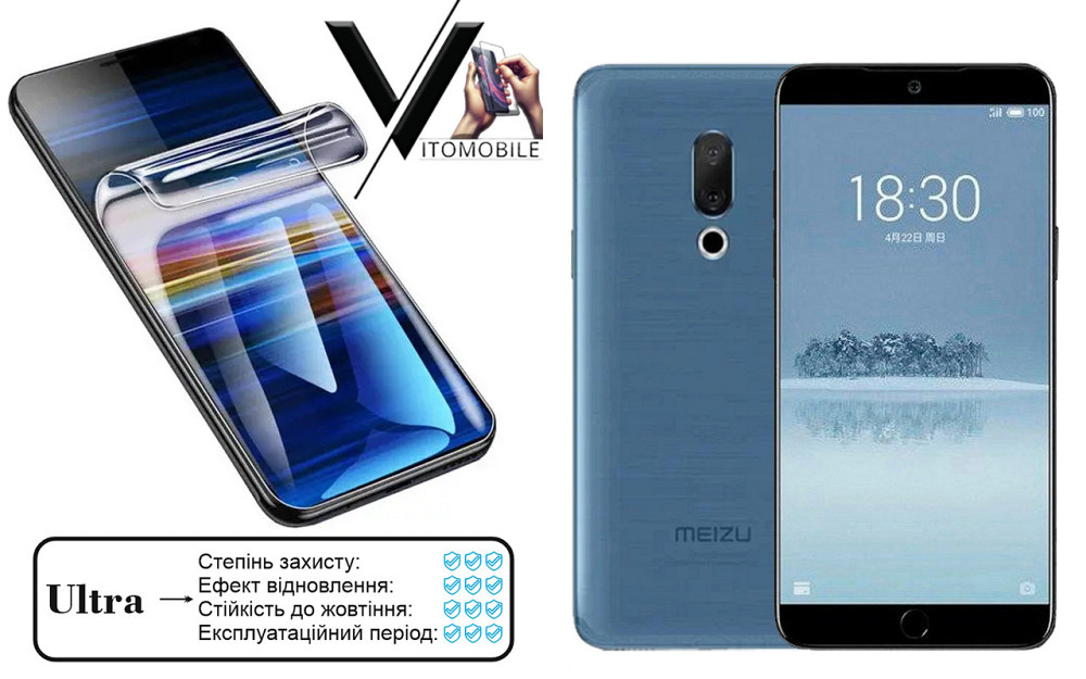 Поліуретанова плівка Ultra для Meizu 15 Lite – мінімальна товщина, максимальний захист! Київ - фото 1