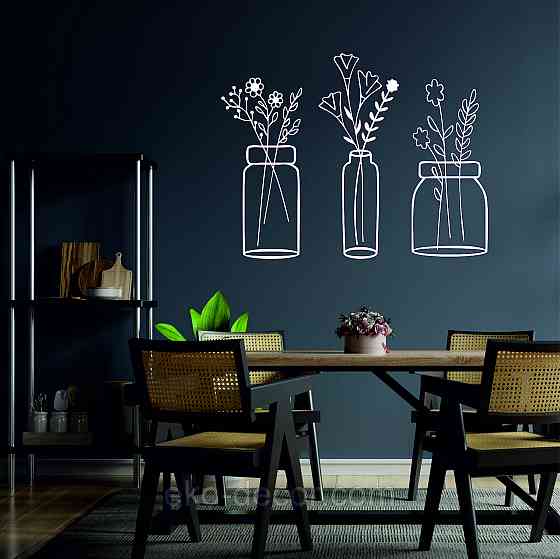 Декоративне настінне Панно «Квіти» Декор на стіну 90*117 см, Білий Київ