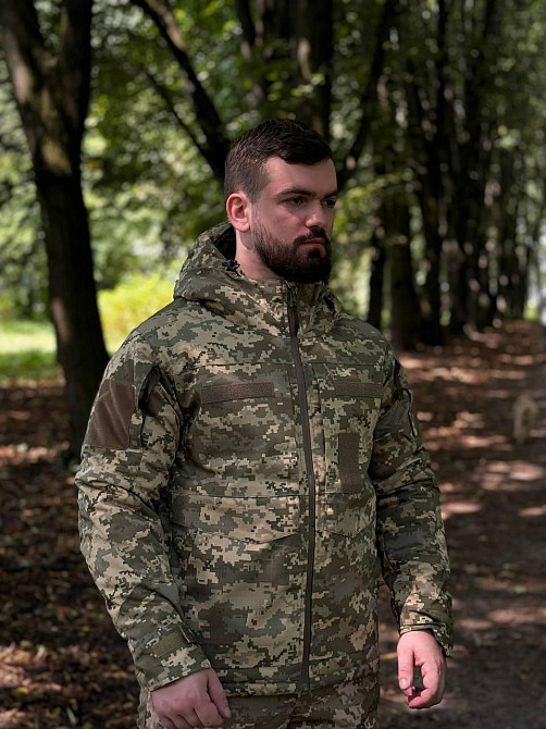 Тактична зимова водонепроникна куртка CallDragon піксель ММ-14  напідкладці Omni-Heat з капюшоном WAR Львів - фото 4