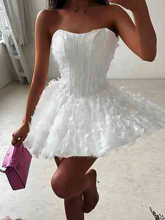 Жіноча романтична приваблива мініплаття костюмна + фатин метелика (на підкладці) Білий, 44/46 Одеса