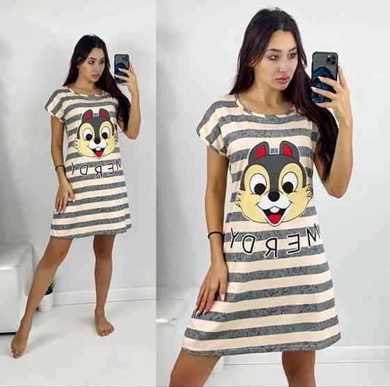 Жіноча повсякденна принтована туніка батал трикотаж Сірий 2, 52/54 Одеса