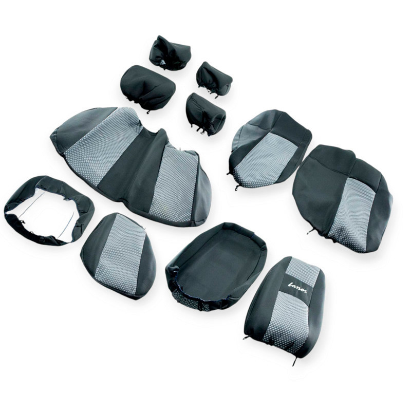 Чохли chevrolet/заз lanos знімні підголівники, 4 підголівники, сірі тканина салону Мукачево - фото 1