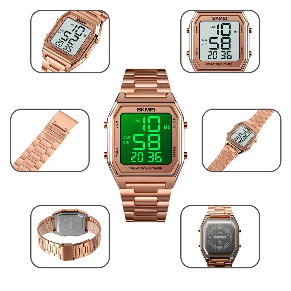 Чоловічий наручний годинник Skmei 1735 (Рожеве золото) Вінниця - фото 5