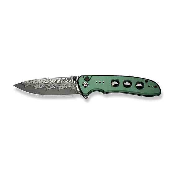 Нож складной туристический Civvi Hyperpulse, (8.9 см) Damascus / Aluminum темно-зеленый Киев