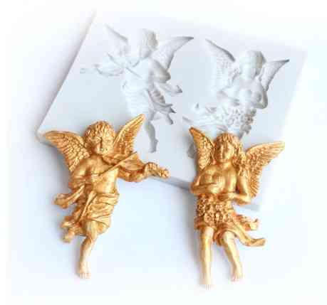 Силіконовий молд Ангели 106 на 79 мм сірий Київ