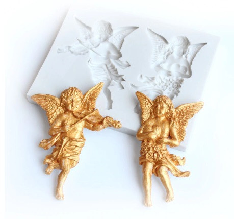 Силиконовый молд Ангелы 106 на 79 мм серый Киев - изображение 6