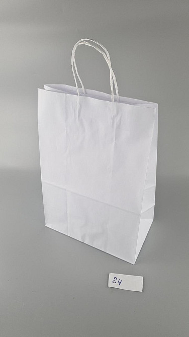 Пакет паперовий білий з ручками 36*25*11см білий 25 шт Харків - фото 2