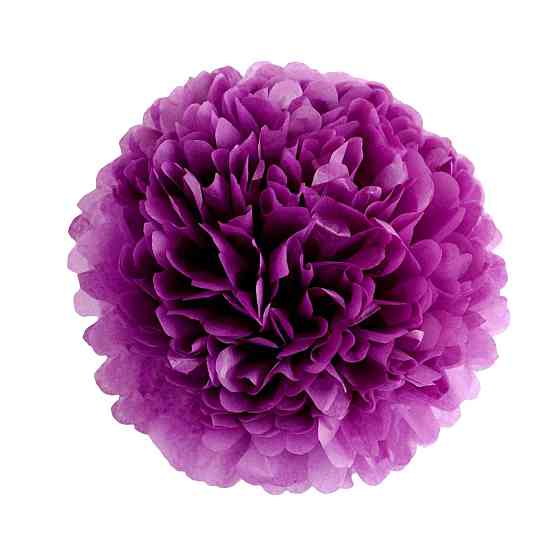 Помпон бумажный для праздника 15 см сливовый Киев