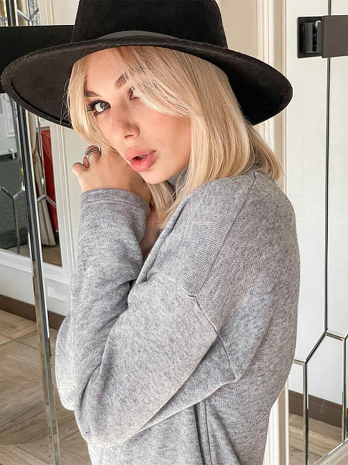 Теплое ангоровое платье миди с высоким воротником Amina 42-44, Серый Киев - изображение 3