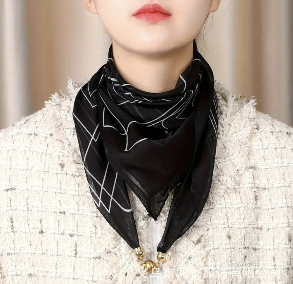 Шарф жіночий з магнітною застібкою Чорний Сміла - фото 6