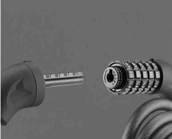 Замок велосипедний тросовий кодовий 1500*12 мм Feel Fit Чорний Бровари