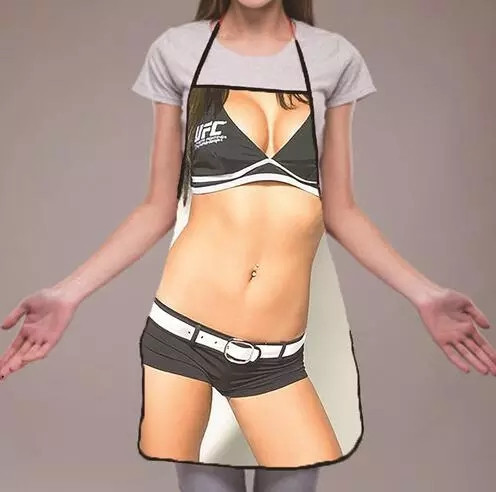 Фартук с приколом Девушка в спортивном купальнике 75 на 60 см разноцветный Киев - изображение 2