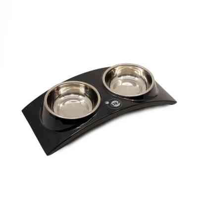 Посуд для собак KIKA Миска RAINBOW подвійна L чорна (SDML990353LJ) Вінниця