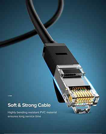 Кабель UGREEN NW102 Cat 6 U/UTP Lan Cable 1m (Black)(UGR-20159) (UGR-20159) Київ