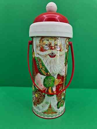 Новорічний тубус для цукерок середній /Дід Мороз і ведмежа (1 шт) Харків