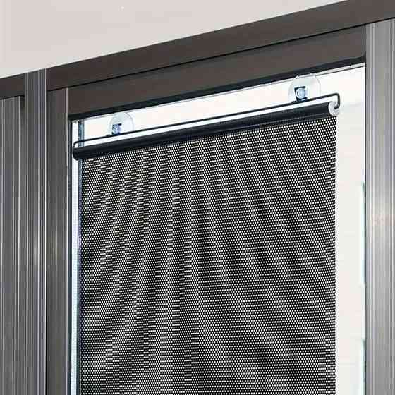 Рулонна сонцезахисна шторка на вікно 125х58см, Чорна / Рулонна штора від сонця на пластикові вікна Київ