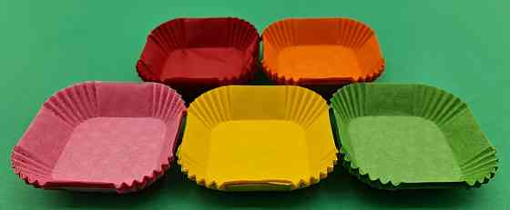 Тартолетка для кексів"Квадратна мікс"(58,5*58,5*21,5) (100шт)/К-58,5/ (1 уп.) Харків