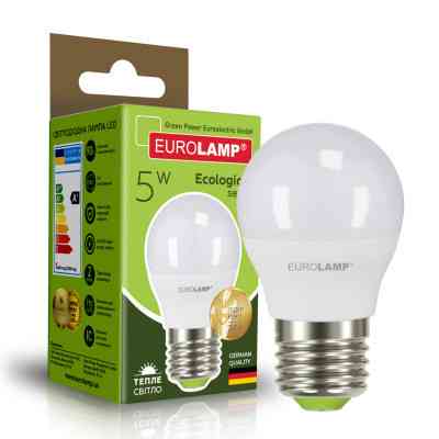 Лампочка Eurolamp LED G45 5W E27 3000K 220V (LED-G45-05273(P)) Винница