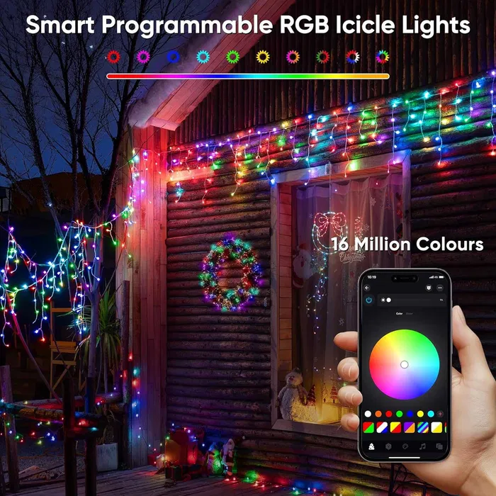 Умные RGB гирлянда Ollny 10 м 286 светодиодов (управление с помощью приложения, 16 миллионов цветов, синхронизация музыки Киев - изображение 2