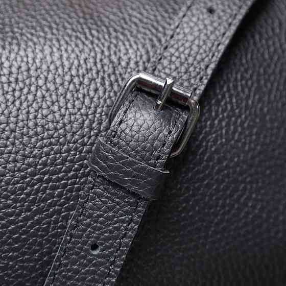 Класична сумка крос-боді із зернистої натуральної шкіри Shvigel 22842 Чорна Київ