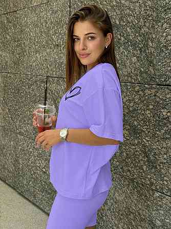 Футболка и велосипедки женские кулир Сиреневый XS-S Харьков