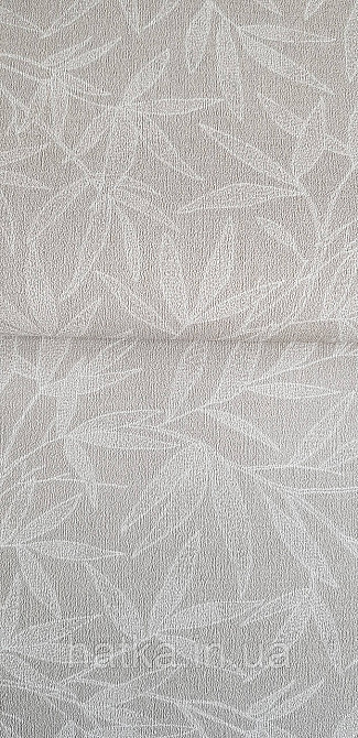 Шпалери вінілові на флізеліні метрові Rasch Novella 1,06х10 листя гілки матові білі на бежевому Київ - фото 1