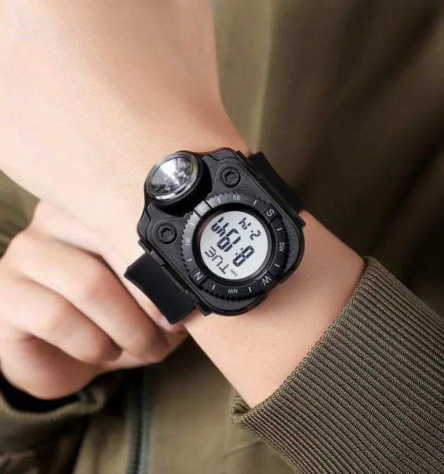 Чоловічий наручний годинник з ліхтарем Skmei 2187 Чорний з білим циферблатом Вінниця - фото 7