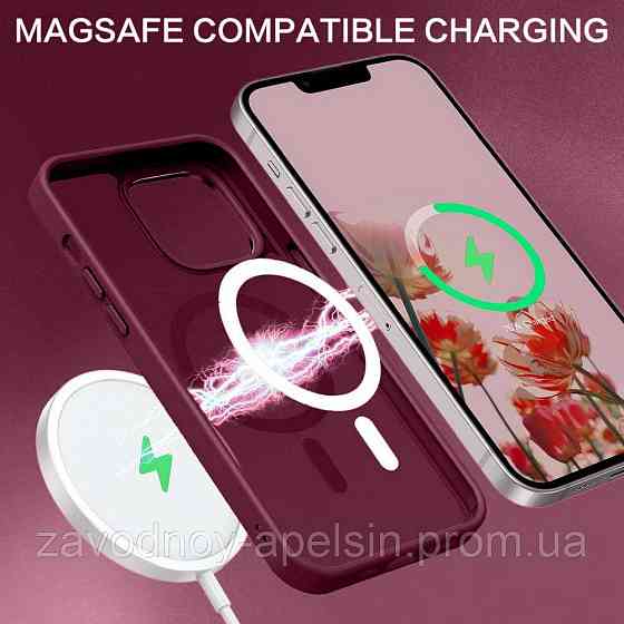 IPhone 16 Pro Max Чехол матовый Магнит TPU+PC (бордовый) Одесса