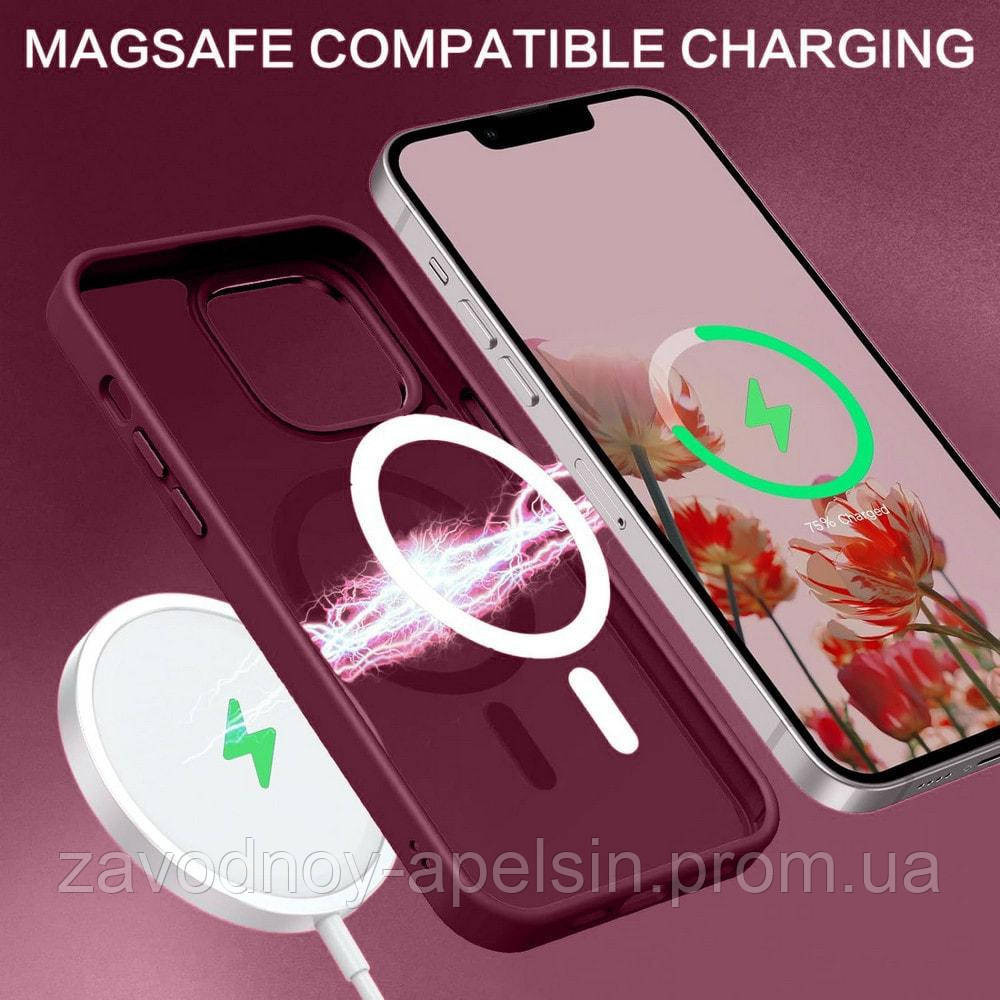 IPhone 16 Pro Max Чехол матовый Магнит TPU+PC (бордовый) Одесса - изображение 2