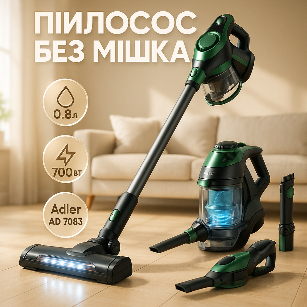 Вертикальный пылесос без мешка Adler, Вертикальный пылесос контейнерный Мощный ручной LV-17 Львов - изображение 4
