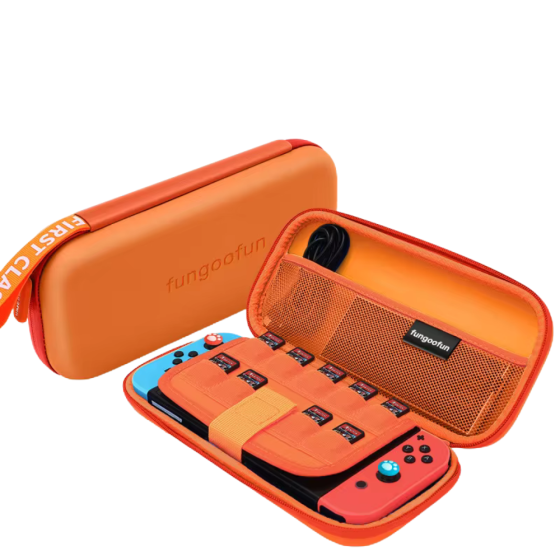 Сумка чехол для приставки Nintendo Switch кейс для консоли и аксессуаров Fungoofun на 1 отделение,оранжевая Каменец-Подольский