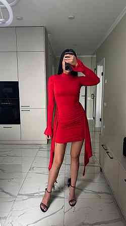 Жіноча елегантна романтична мініплаття з мікродайвінгу Червоний, 42/44 Одеса