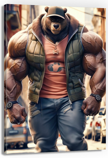 Картина Холсті в спортзал  Ведмідь  KLM_5 100х150 см Киев - изображение 1