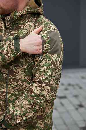 Тактическая куртка пиксель софт шел, демисезонная весенняя водоотталкивающая куртка с капюшоном   WAR Львов